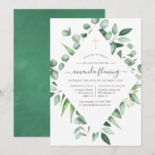 Eucalyptus Greenery Baptism of Christening Kaart