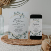 Eucalyptus Greenery Baptism Uitnodigingskaart Kaart