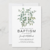 Eucalyptus Greenery Baptisme Kaart (Voorkant)