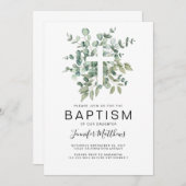 Eucalyptus Greenery Baptisme Kaart (Voorkant / Achterkant)