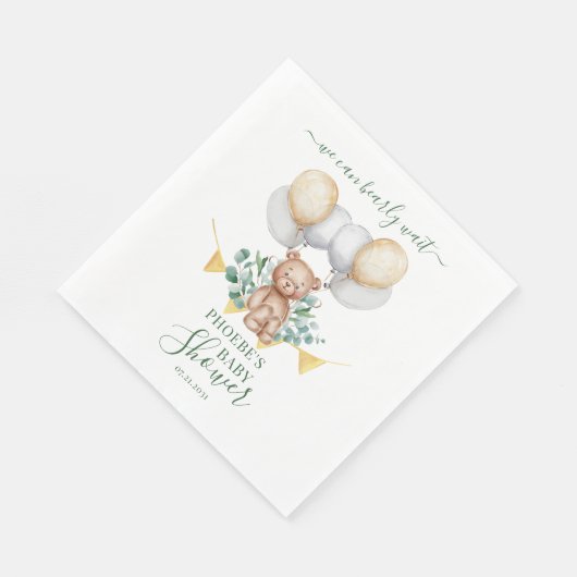 Eucalyptus Greenery Barly Wait Baby shower Paper Servet (Hoek)