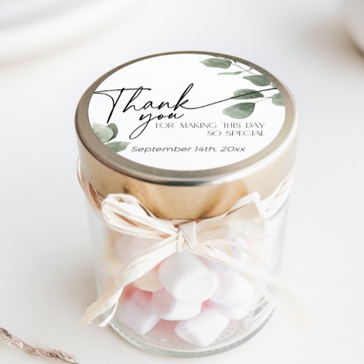 Eucalyptus Greenery Bedankt salie groen Ronde Sticker