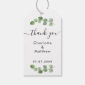 Eucalyptus greenery bedankt voor je bruiloft cadeaulabel (Voorkant)