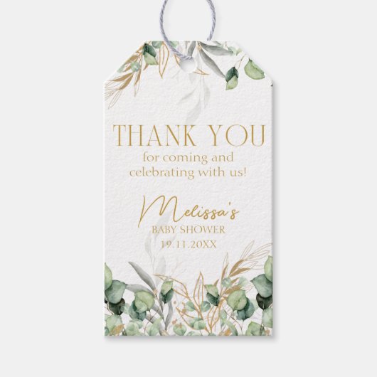 Eucalyptus Greenery Bedankt voor je cadeau Cadeaulabel (Voorkant)