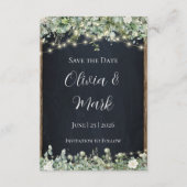 Eucalyptus Greenery Bewaar de datum | rustieke hou Informatiekaartje (Voorkant)