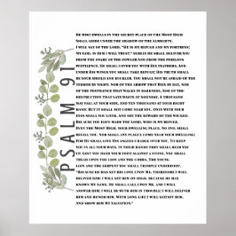 Eucalyptus Greenery Bijbel Art Psalm 91 Poster