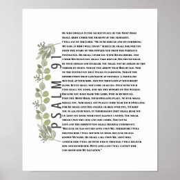Eucalyptus Greenery Bijbel Kunstpsalm 91 Schrift Poster