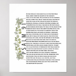 Eucalyptus Greenery Bijbel Kunstpsalm 91 Schrift Poster