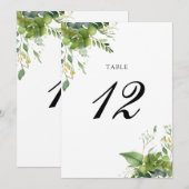 Eucalyptus Greenery Bloemen Tafelnummer (Voorkant / Achterkant)