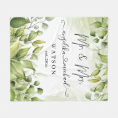 Eucalyptus Greenery Blush Modern Trendy Script Mr. Fleece Deken (Voorkant (Horizontaal))