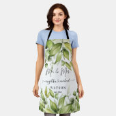 Eucalyptus Greenery Blush Modern Trendy Script Mr. Schort (Gedragen)