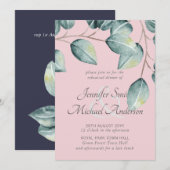 Eucalyptus Greenery Blush Pink Navy Blue Wedding (Voorkant / Achterkant)