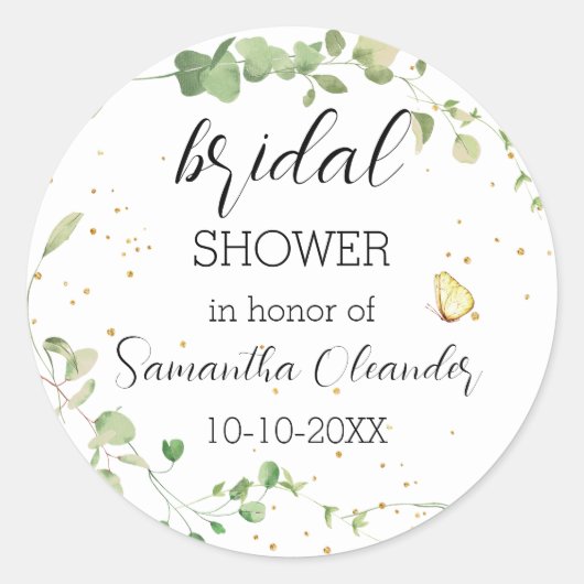 Eucalyptus Greenery Boho Bridal Ronde Sticker (Voorkant)