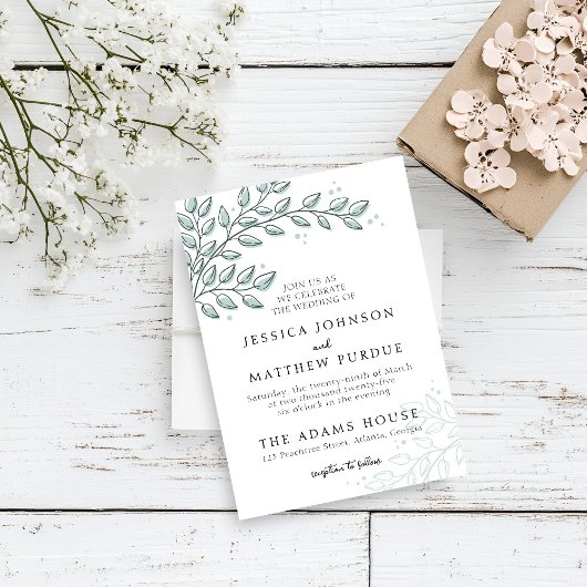 Eucalyptus Greenery Boho Elegant Huwelijk Kaart