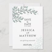 Eucalyptus Greenery Boho Elegant Huwelijk Save The Date (Voorkant)