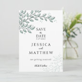 Eucalyptus Greenery Boho Elegant Huwelijk Save The Date (Staand voorkant)