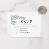 Eucalyptus Greenery Boho Elegant RSVP Notitiekaartje (Voorkant / Achterkant in situ)