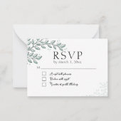 Eucalyptus Greenery Boho Elegant RSVP Notitiekaartje (Voorkant)