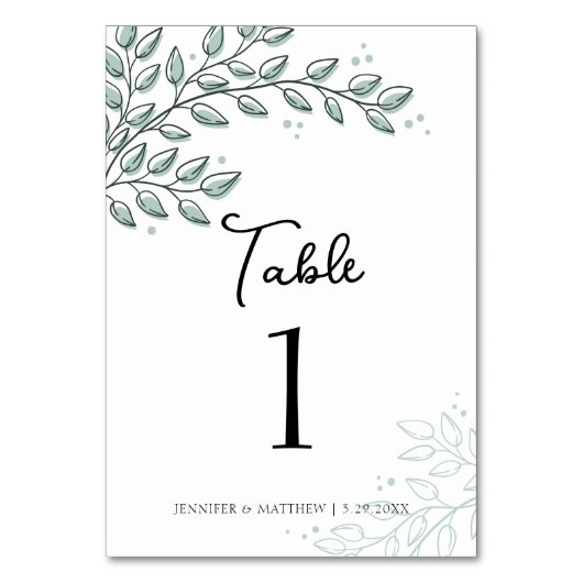 Eucalyptus Greenery Boho Elegante Tafel Kaart (Achterkant)