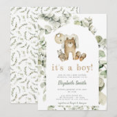 Eucalyptus Greenery Boho Het is een Boy Baby showe Kaart (Voorkant / Achterkant)