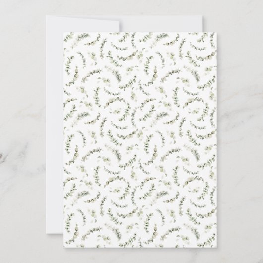 Eucalyptus Greenery Boho Het is een meisje Baby sh Kaart (Achterkant)