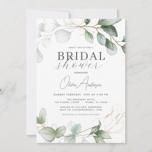 Eucalyptus Greenery Boho Rustiek Vrijgezellenfeest Kaart (Voorkant)