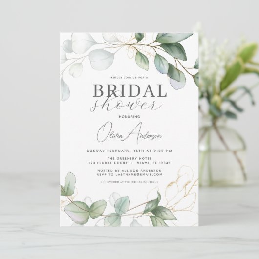 Eucalyptus Greenery Boho Rustiek Vrijgezellenfeest Kaart (Staand voorkant)