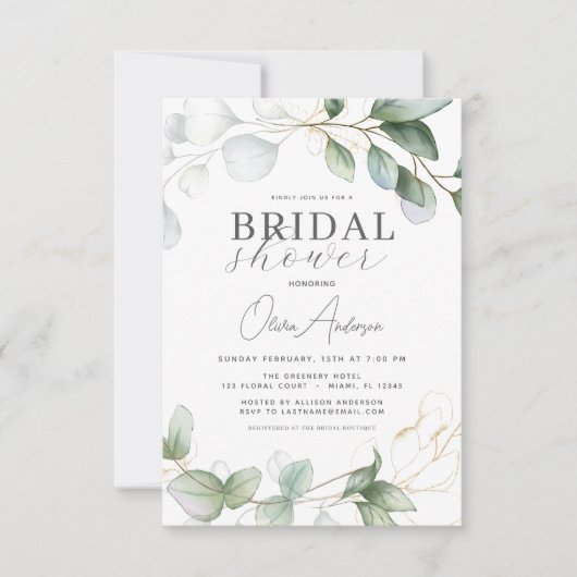 Eucalyptus Greenery Boho Rustiek Vrijgezellenfeest Kaart (Voorkant)