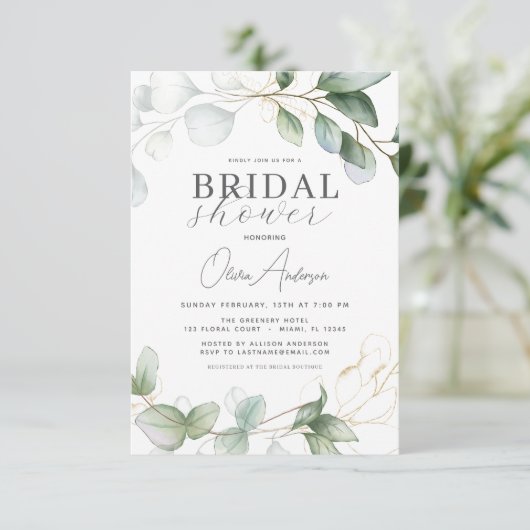 Eucalyptus Greenery Boho Rustiek Vrijgezellenfeest Kaart (Staand voorkant)