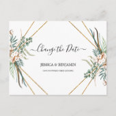 Eucalyptus Greenery Boho Script Wijzig de datum Briefkaart (Voorkant)