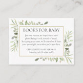 Eucalyptus Greenery Book Request Baby shower Informatiekaartje (Voorkant)