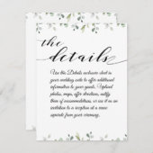 Eucalyptus Greenery Border Zwart Trouwdetails Informatiekaartje (Voorkant / Achterkant)