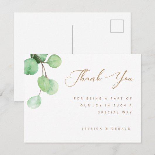 Eucalyptus Greenery Botanic Hartelijk dank Briefkaart (Voorkant / Achterkant)