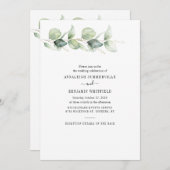 Eucalyptus Greenery Botanical All in One Weddensch Kaart (Voorkant / Achterkant)