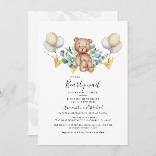 Eucalyptus Greenery Botanical Beer Baby shower Kaart (Voorkant / Achterkant)