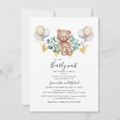 Eucalyptus Greenery Botanical Beer Baby shower Kaart (Voorkant)