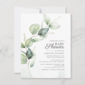 Eucalyptus Greenery Botanical Boy Baby shower Kaart (Voorkant)