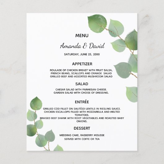 Eucalyptus greenery botanical budget in het huweli flyer (Voorkant)