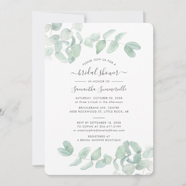 Eucalyptus Greenery Botanical Floral Vrijgezellenf (Voorkant)