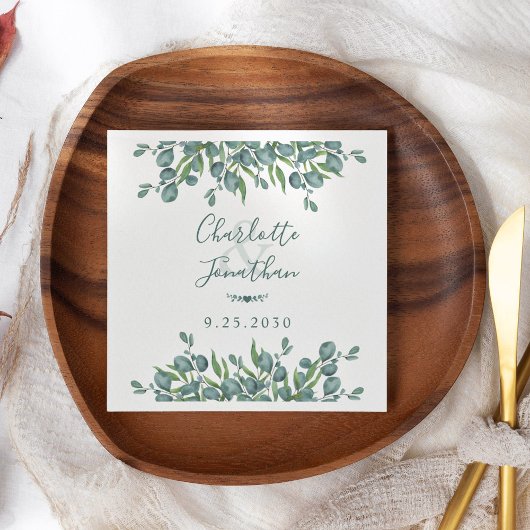 Eucalyptus Greenery Botanical Foliage Wedding Servet
