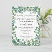 Eucalyptus Greenery Botanical Formal Wedding Kaart (Staand voorkant)