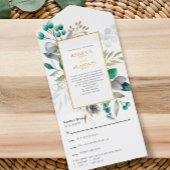 Eucalyptus Greenery Botanical Garden Wedding  All In One Uitnodiging