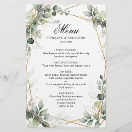Eucalyptus Greenery Botanical Geometric Menu