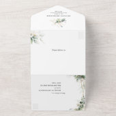 Eucalyptus Greenery Botanical Geometric Wedding All In One Uitnodiging (Buitenkant)