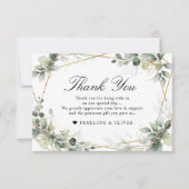 Eucalyptus Greenery Botanical Geometric Wedding Bedankkaart (Voorkant)