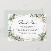 Eucalyptus Greenery Botanical Geometric Wedding Bedankkaart (Voorkant / Achterkant)