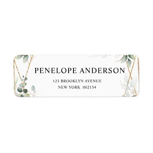 Eucalyptus Greenery Botanical Geometric Wedding La Etiket (Voorkant)