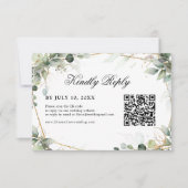 Eucalyptus Greenery Botanical Geometric Wedding RS RSVP Kaartje (Voorkant)