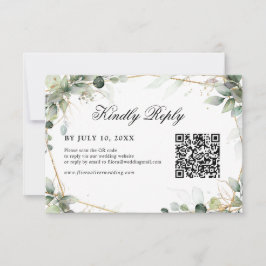 Eucalyptus Greenery Botanical Geometric Wedding RS RSVP Kaartje