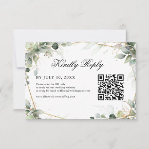 Eucalyptus Greenery Botanical Geometric Wedding RS RSVP Kaartje